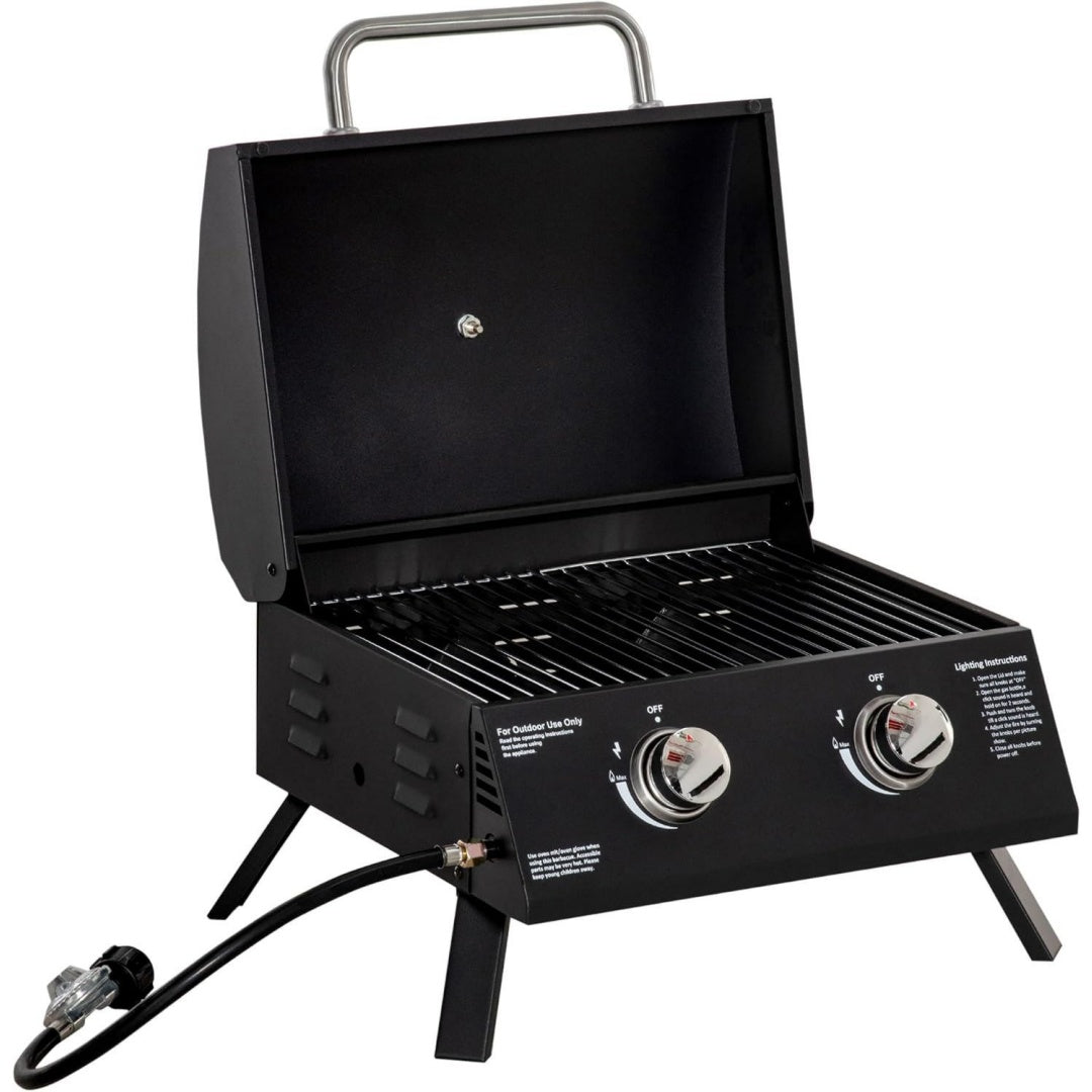 Barbecue a gas pieghevole regolabile nero