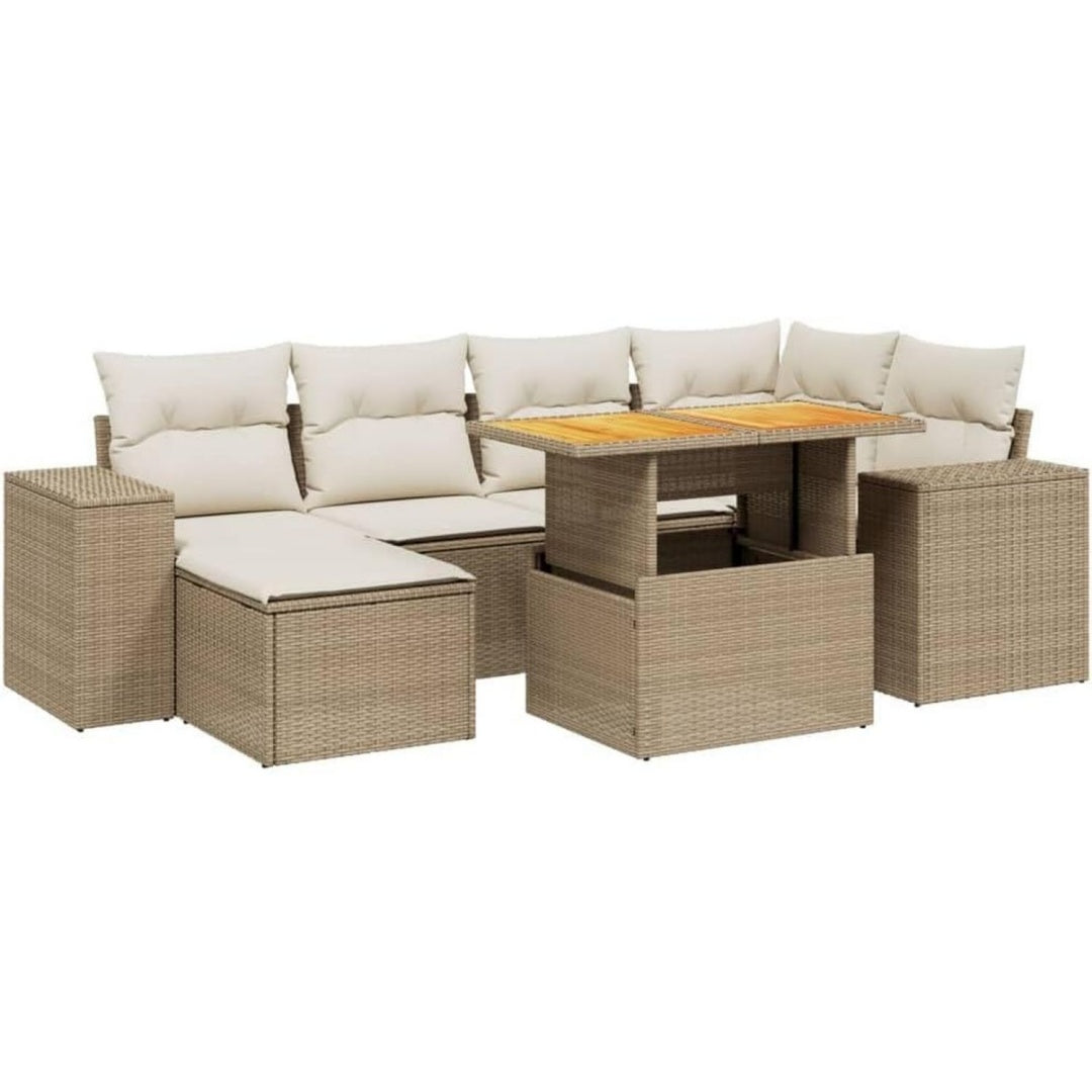 Salotto modulare da esterno pieghevole regolabile beige con design versatile pieghevole