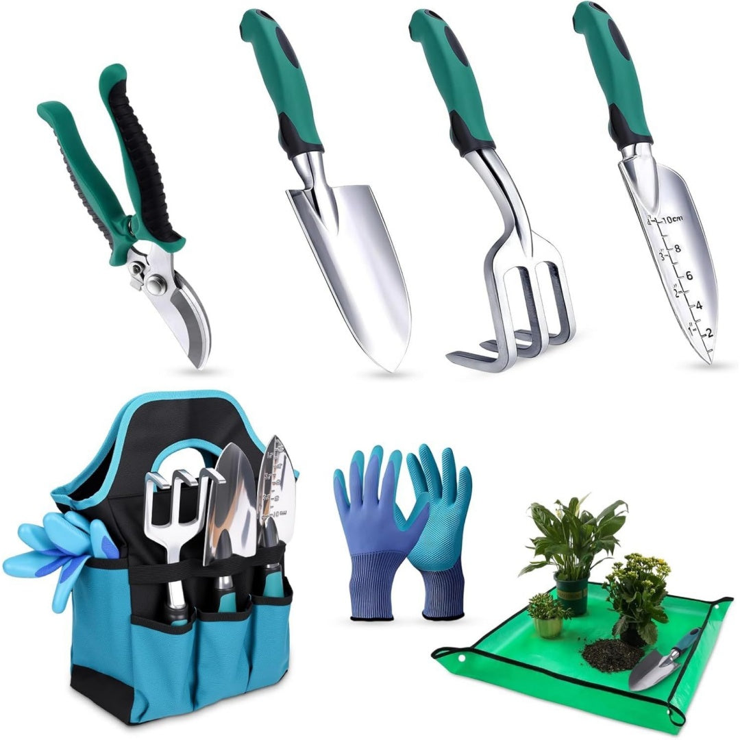 Set di accessori in alluminio nero per spazi esterni