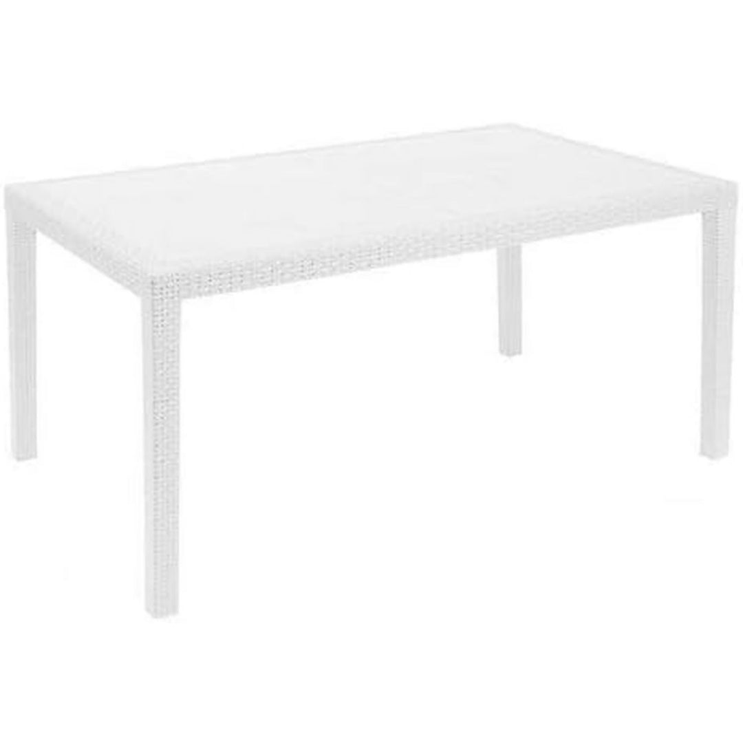 Tavoli standard in rattan sintetico con struttura in acciaio bianco