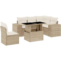 Salotto modulare da esterno regolabile in rattan sintetico beige per spazi esterni