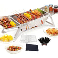 Barbecue a carbone pieghevole regolabile argento